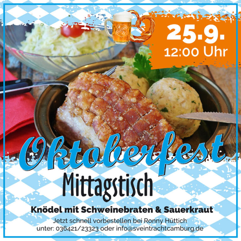 Mittagessen zum Oktoberfest Sv Eintracht Camburg